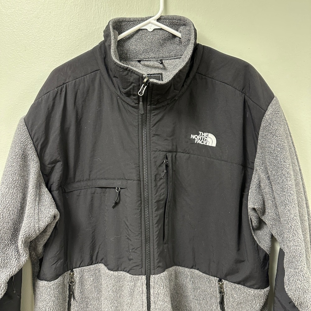 The‎ North Face Denali Polartec Fleece Jacket Mens XXL Grey Black Full Zip Coat - Picture 2 of 7